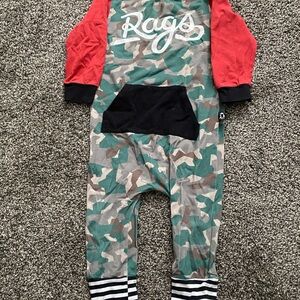 Rags to Raches Camo and Red Kids One Piece